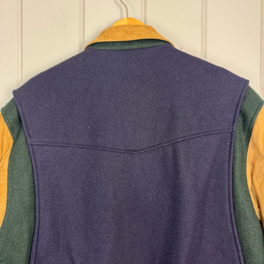 Vtg Cripple‎ Creek Rodeo Letterman Leather Varstiy Jacket Mens medium Made USA - Picture 15 of 16